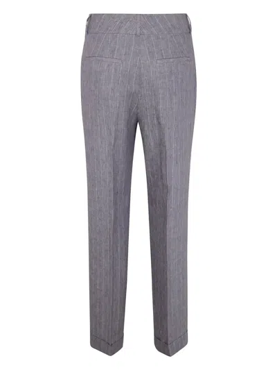 Peserico Pinstripe Linen Canvas Trousers