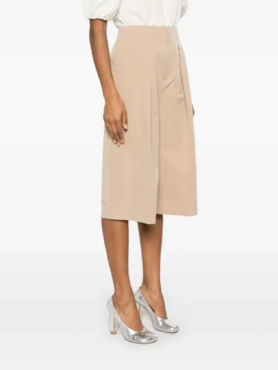 Philosophy Di Lorenzo Serafini Beige Cotton Blend Shorts With Pleats