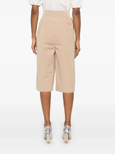 Philosophy Di Lorenzo Serafini Beige Cotton Blend Shorts With Pleats