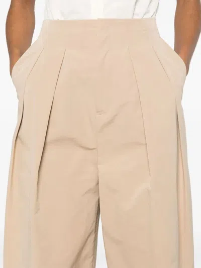 Philosophy Di Lorenzo Serafini Beige Cotton Blend Shorts With Pleats