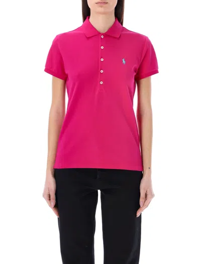 Polo Ralph Lauren Dark Pink Pony Logo-embroidered Polo Shirt