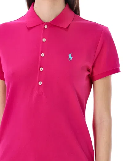 Polo Ralph Lauren Dark Pink Pony Logo-embroidered Polo Shirt