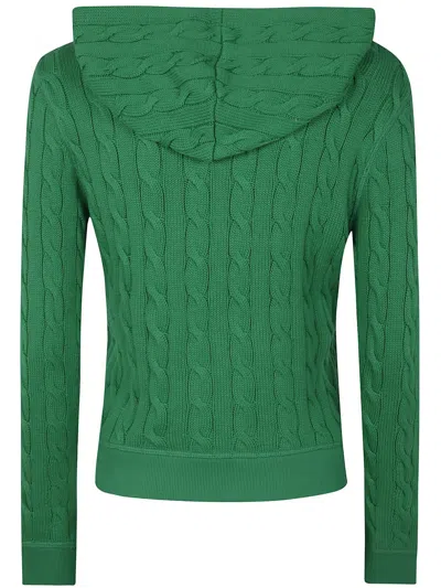 Polo Ralph Lauren Textured Cable Knit Hoodie With Full Zip Closure