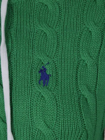 Polo Ralph Lauren Textured Cable Knit Hoodie With Full Zip Closure