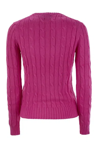 Polo Ralph Lauren Cable Knit Sweater With Round Neckline And Long Sleeves