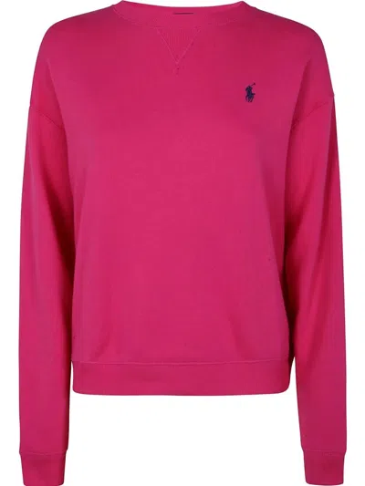 Polo Ralph Lauren Fuchsia Crewneck Sweatshirt With Logo