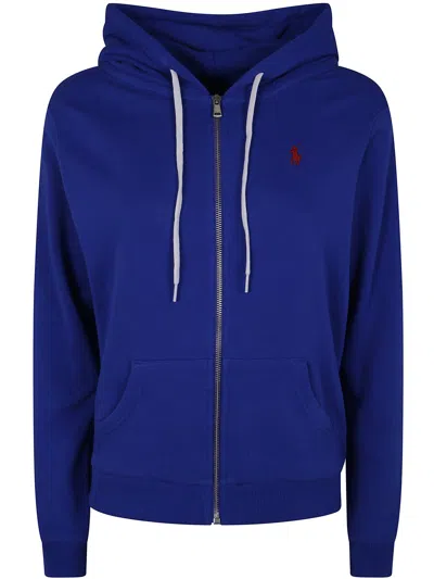 Polo Ralph Lauren Lightweight Zip-front Cotton Hoodie With Emblematic Logo