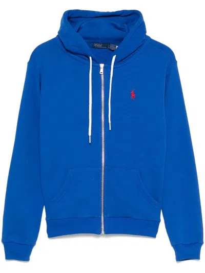 Polo Ralph Lauren Lightweight Zip-front Cotton Hoodie With Emblematic Logo