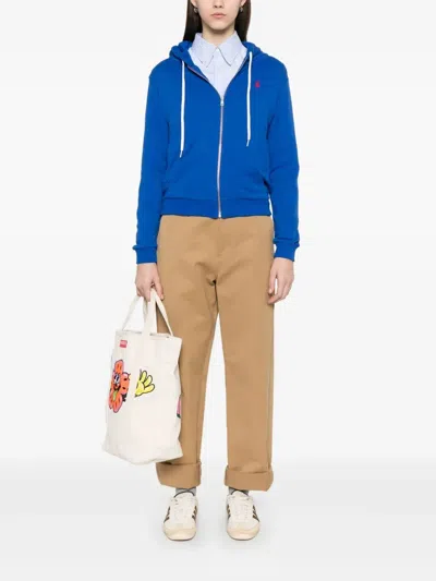 Polo Ralph Lauren Lightweight Zip-front Cotton Hoodie With Emblematic Logo
