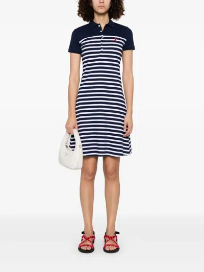 Polo Ralph Lauren Striped Collar Midi Dress