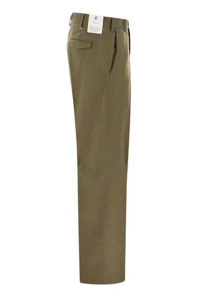 Pt Torino Michael Straight Leg Cotton Linen Trousers
