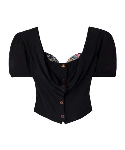 Vivienne Westwood Puff Sleeves Knitwear For A Chic Look In Black