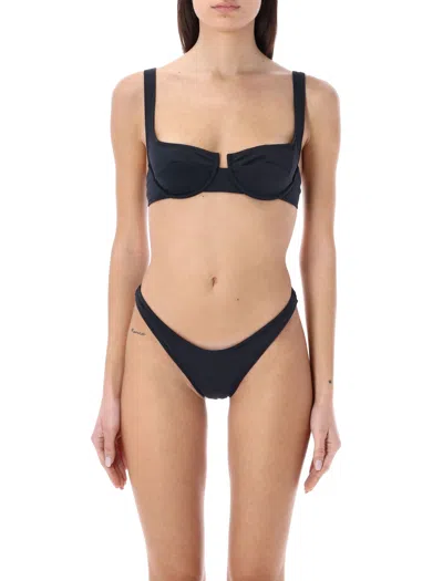 Reina Olga Brigitte Mid Rise Bikini Bottom With Adjustable Straps