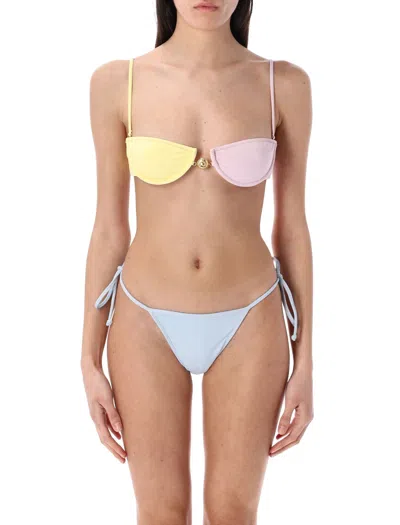 Reina Olga Adjustable Straps Color-block Tie-side Bikini
