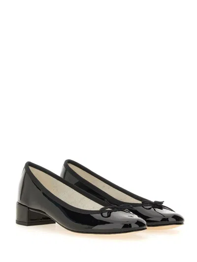 Repetto Camille Patent Leather Kitten Heeled Ballerina Pumps