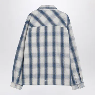 Represent Blue Shirt With Classic Collar And All-over Check Motif