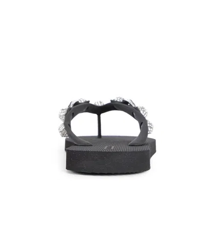 Balenciaga Women Black Rubber Cagole Thong Slippers In Multi