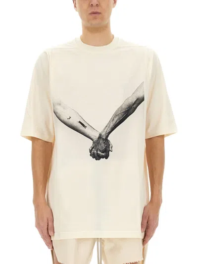 Rick Owens Relaxed Fit Graphic Print T-shirt With Nude Background