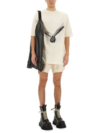 Rick Owens Relaxed Fit Graphic Print T-shirt With Nude Background