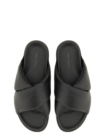 Rick Owens Twisted Design Lamb Leather Slides