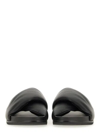 Rick Owens Twisted Design Lamb Leather Slides