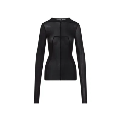 Rick Owens Fitted High Neck Top In Luxurious Cupro-elastane Blend