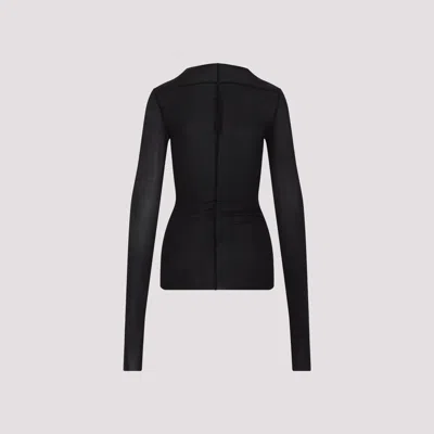 Rick Owens Fitted High Neck Top In Luxurious Cupro-elastane Blend