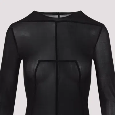 Rick Owens Fitted High Neck Top In Luxurious Cupro-elastane Blend