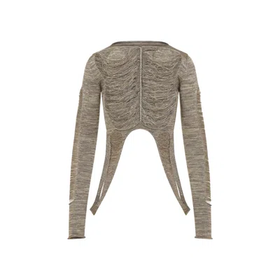 Rick Owens Metallic Finish Avant-garde Top With Dramatic Silhouette