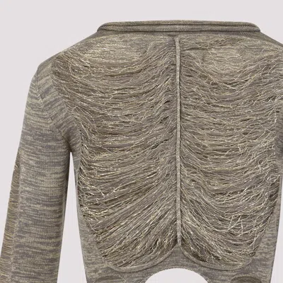 Rick Owens Metallic Finish Avant-garde Top With Dramatic Silhouette