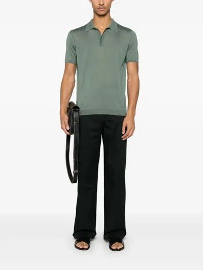 Roberto Collina Ribbed Collar Polo Shirt With Short Sleeves