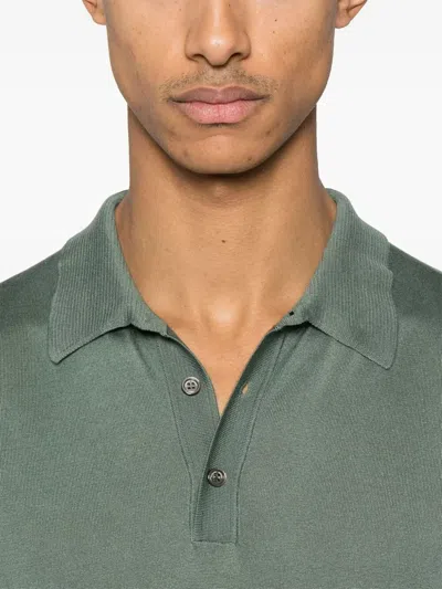 Roberto Collina Ribbed Collar Polo Shirt With Short Sleeves