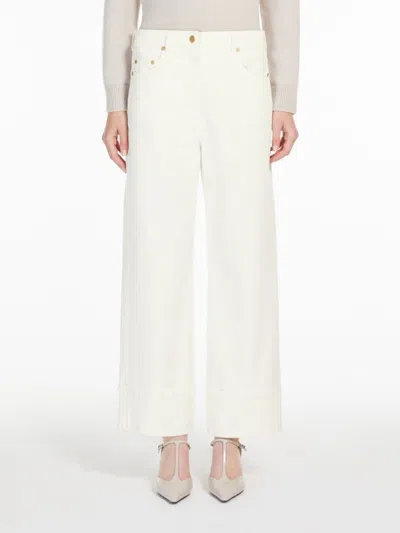S Max Mara Women's Cervia White Vuelta Camal Pants