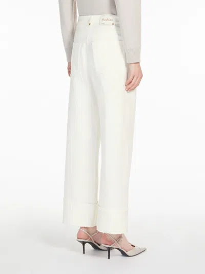 S Max Mara Women's Cervia White Vuelta Camal Pants