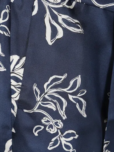 S Max Mara Women's Cinzia Printed Silk Pants In Blue