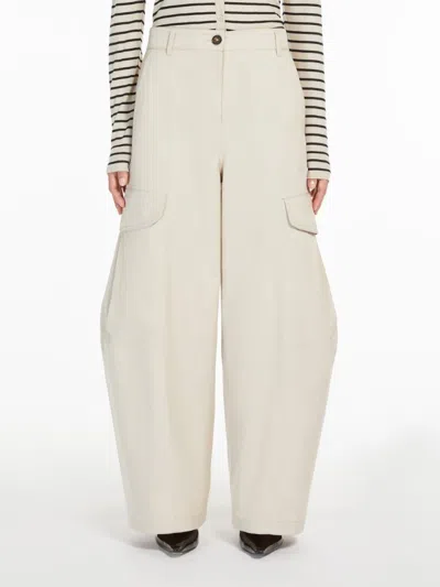 S Max Mara Rosatea Beige Cargo Coulotte Pants