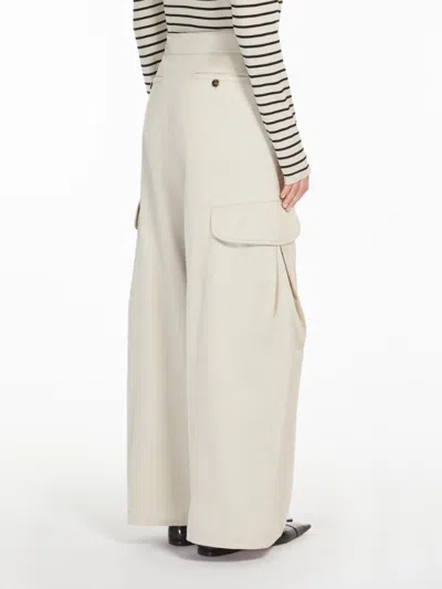 S Max Mara Rosatea Beige Cargo Coulotte Pants