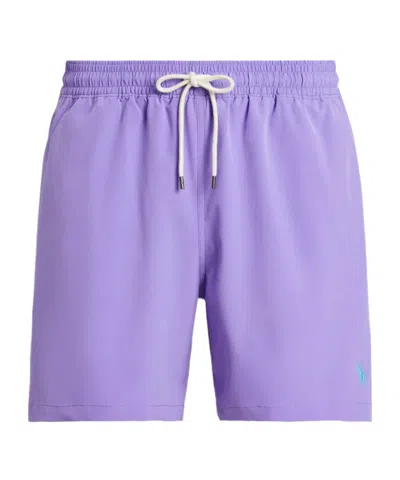 Polo Ralph Lauren Nylon Swim Trunk With Logo Embroidery In Purple