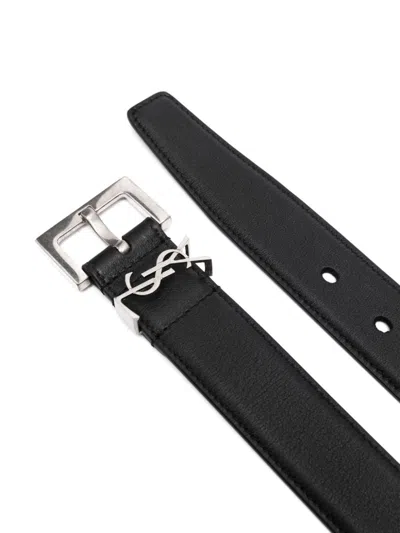 Saint Laurent Luxurious Black Leather Belt For Women