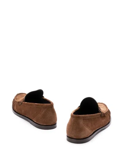 Shop Saint Laurent Ryan Suede Loafers