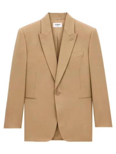Saint Laurent Paris Men Wool Gabardine Single-breasted Jacket
