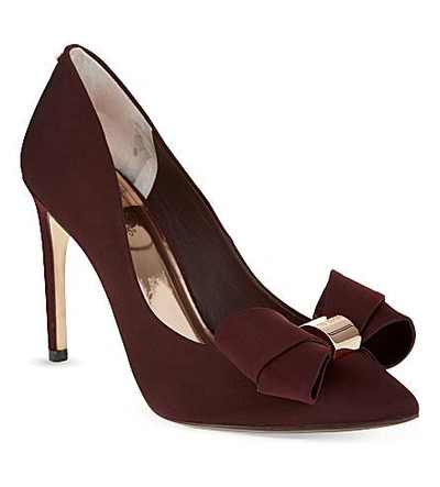 Shop Ted Baker Ichlibi Satin Courts In Oxblood