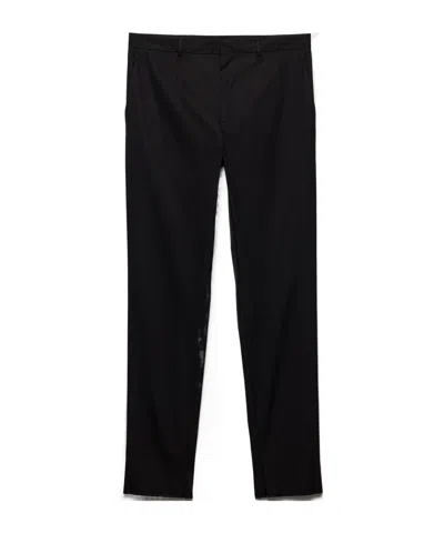 Prada Stretch Poplin Pants In Black