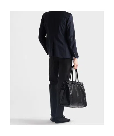 Prada Stretch Poplin Pants In Black