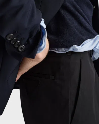 Prada Stretch Poplin Pants In Black