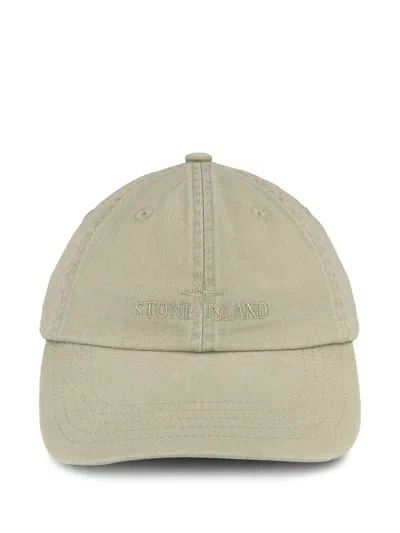 Stone Island Men's Compass Logo Brushed Cotton Baseball Cap