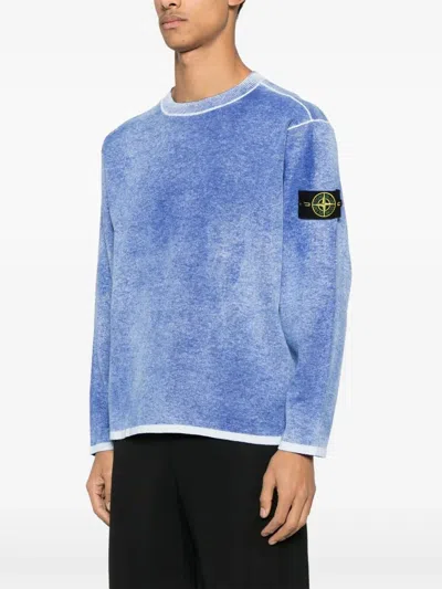 Stone Island Men's Raw Hand Light Cotton Crewneck Jumper With Airbrushed Interior Sweater