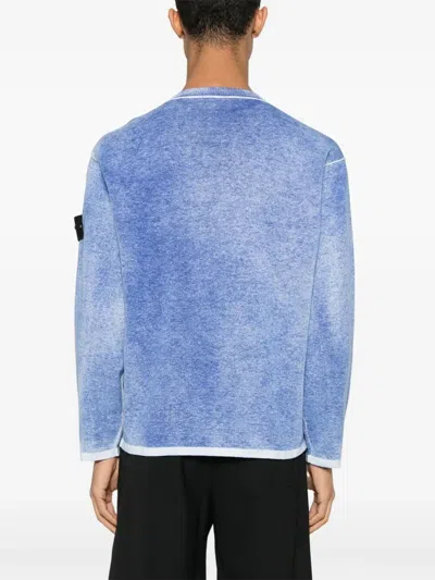 Stone Island Men's Raw Hand Light Cotton Crewneck Jumper With Airbrushed Interior Sweater