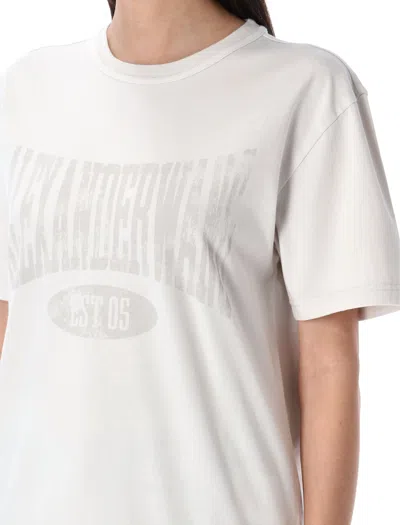 Alexander Wang T T By Alexander Wang Distressed Logo Cotton Tee