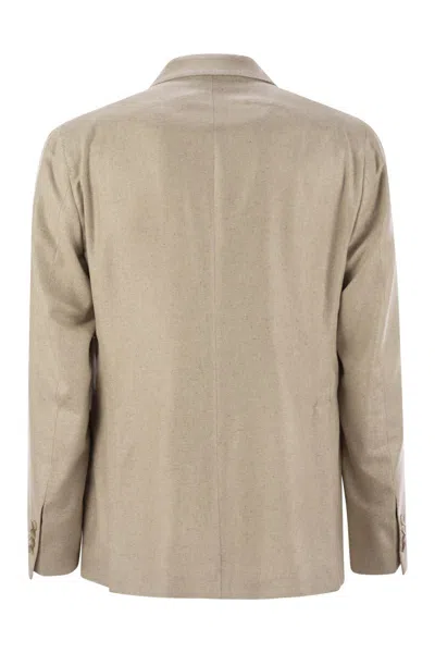 Tagliatore Double Breasted Silk Jacket In Green
